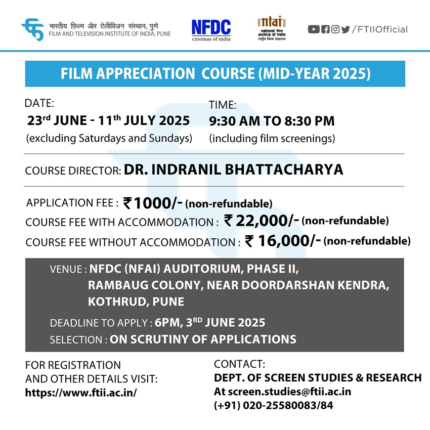 Film Appreciation Course (Mid-Year 2025) ( 23rd June - 11th July 2025)